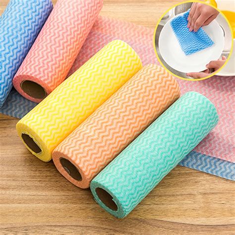 1pcs Kitchen Disposable Nonwoven Can Be Cut Cloth Washing Cloth Dish ...