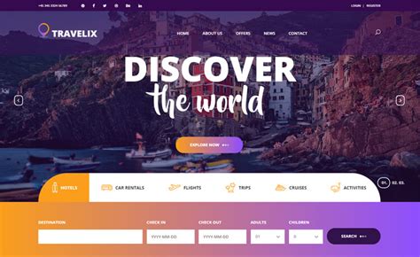 Travelix - Free Bootstrap 4 HTML5 Travel Agency Website Template