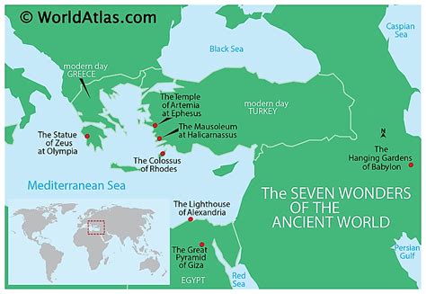 7 Wonders Of The Ancient World Map