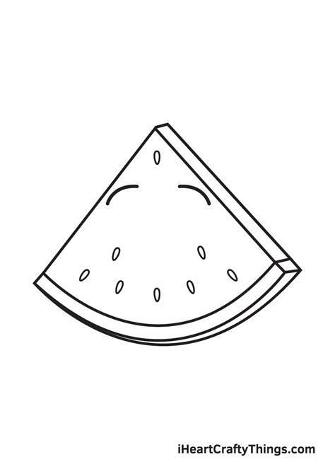 Watermelon Drawing - How To Draw A Watermelon Step By Step