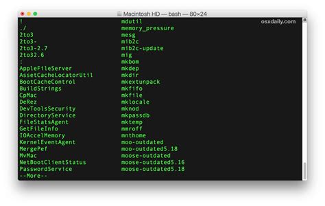 How to List Every Terminal Command on Mac OS