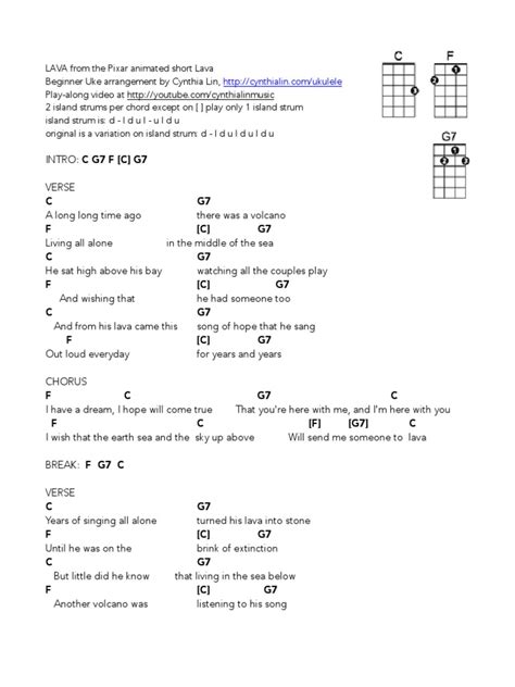 LAVA - Beginner Uke Chord Chart | PDF | Song Structure | Songs