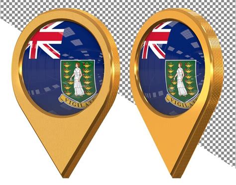 Premium PSD | British virgin islands bvi location icon flag isolated ...