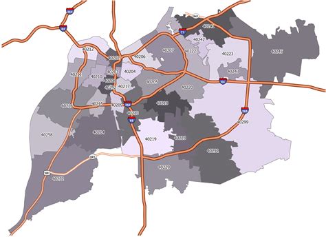 Louisville Zip Code Map - GIS Geography