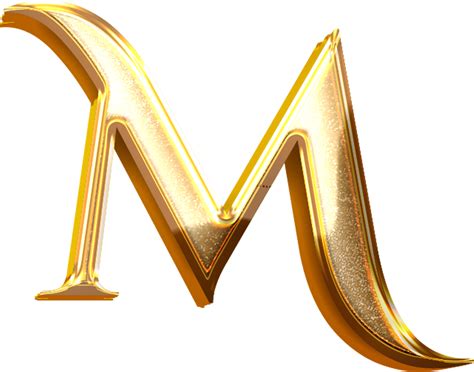 3D Gold Effect Letter M 21054569 PNG