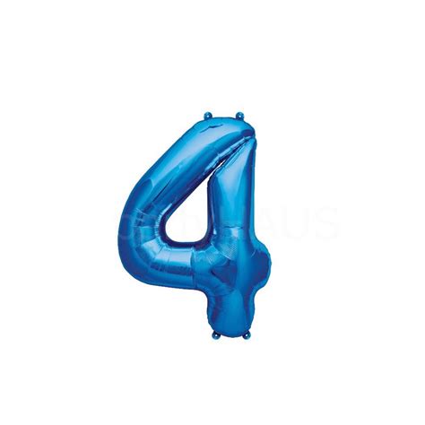 Blue Number 4 Balloon 16 or 34 Blue Foil Balloon | Etsy