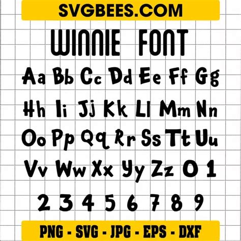 Pooh Font SVG Winnie The Pooh SVG - SVGbees