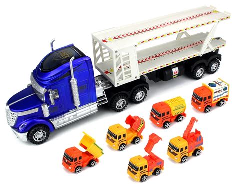 Super Construction Power Trailer Children's Friction Toy Truck Ready To ...