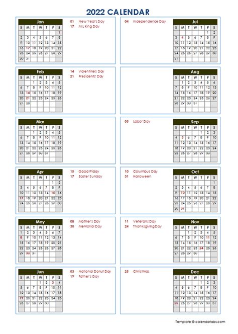 Excel Calendar Template 2021 And 2022 2022