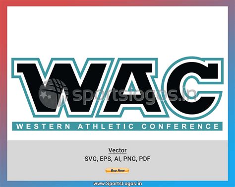 the western athletic conference logo is shown in black and blue, on a ...