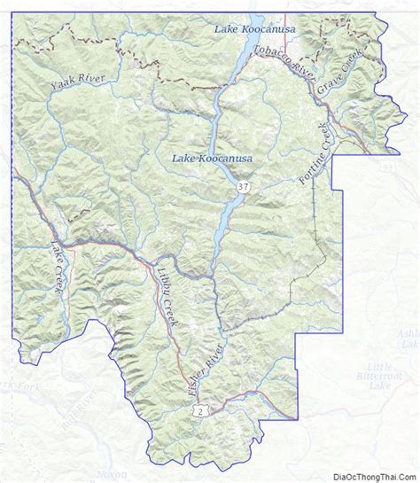 Map of Lincoln County, Montana - Thong Thai Real