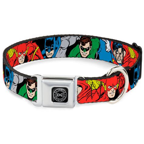 Dog Collar DCO-DC Originals Black Silver - Justice League Superheroes ...