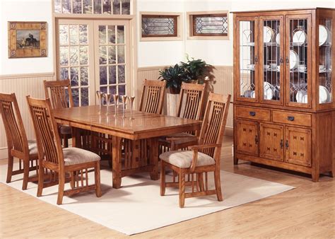 Mission Oak Finish Casual Dining Room Table w/Options