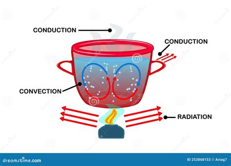 Heat Transfer. Convection Currents Labeled Diagram. Cartoon Vector ...