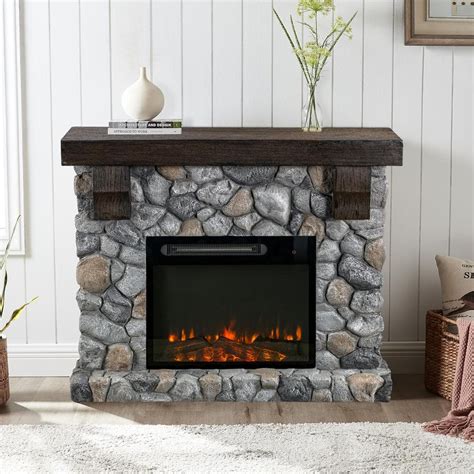 FESTIVO 44 in. Freestanding Electric Fireplace in Gray FFP20151 - The ...