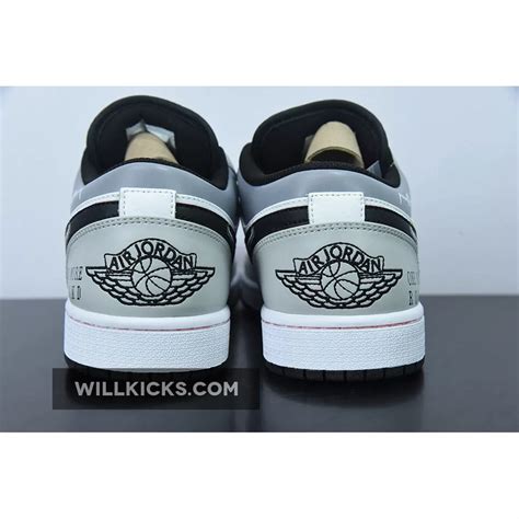 Custom Air Jordan 1 Low Grey Black White - jordan 1 low customize ...