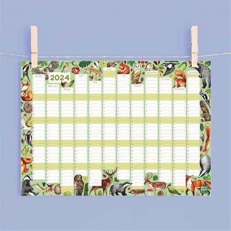 2024 Woodland Animals Wall Calendar And Year Planner By Alexia Claire