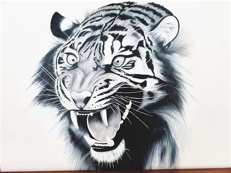 Roaring Tiger Drawing