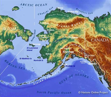 Map of Alaska State, USA - Nations Online Project