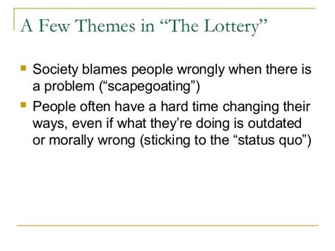 Understanding Themes In The Lottery