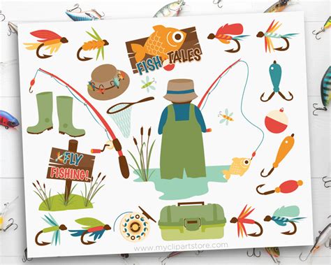 Fly Fishing Clipart - Premium Vector Image by MyClipArtStore