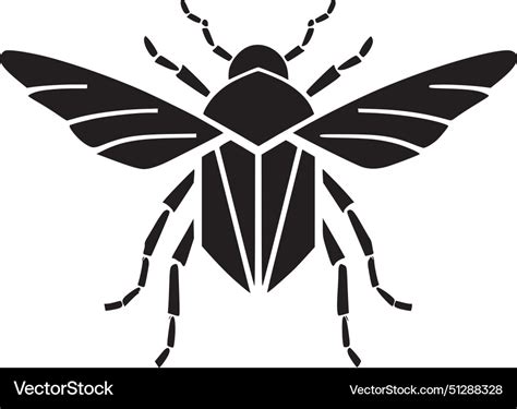 Beetle - black and white Royalty Free Vector Image