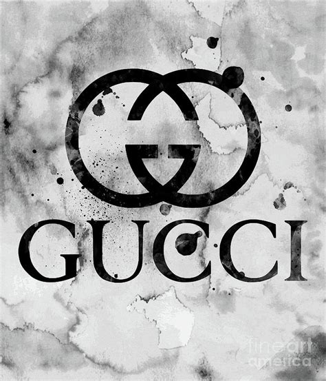 Gucci Logo Black 1 Digital Art by Del Art