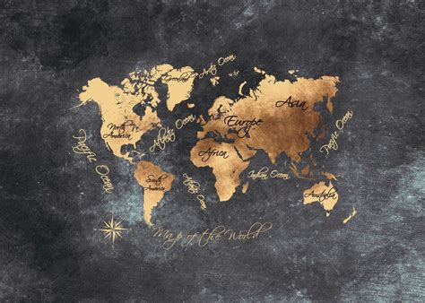 world map gold black World Map Wallpaper, Lion Wallpaper, Friends ...