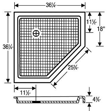 36″ x 36″ Neo Angle Shower Base | Superior Home Products