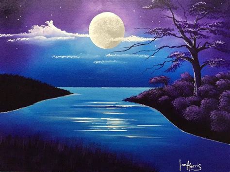 YouTube: acrylic moon over lake - by ianapolis | Landscape paintings ...