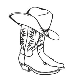 Cowboy Boot Outline