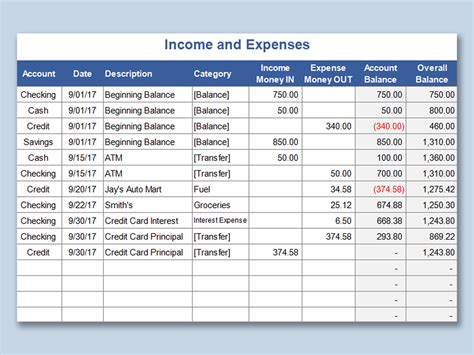 EXCEL of Income and Expense.xlsx | WPS Free Templates