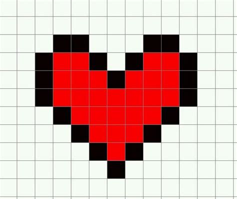 Minecraft Heart Pixel Art Grid