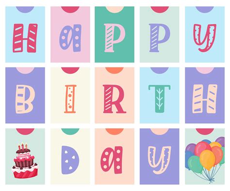 Happy Birthday Banner - 10 Free PDF Printables | Printablee