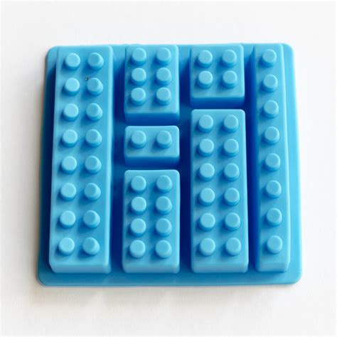 Lego Bricks Assorted Shapes Silicone Mould Light Blue - The Little Cook