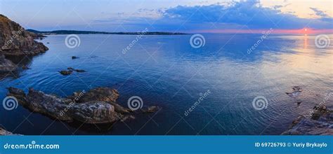 Sea Coastline Sunrise Panorama. Stock Image - Image of daybreak ...