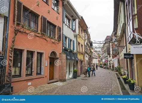 Old Town Street in Freiburg Im Breisgau City, Germany Editorial Image ...