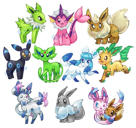 Shiny Eevolution Stickers -FOR SALE by Kikulina on DeviantArt