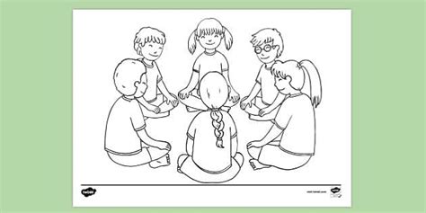 FREE! - Children Sitting in a Circle Colouring | Colouring Sheet