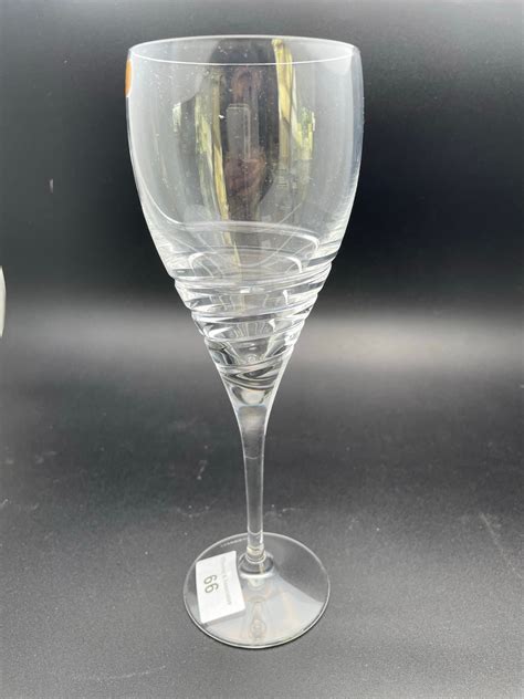 A set of 6 Tipperary Crystal spiral red wine glasses