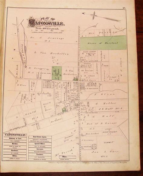 Map Plan Of Catonsville Maryland 1877. | States - Maryland - Baltimore ...