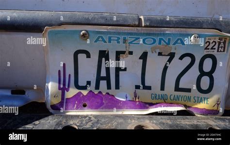 Arizona license plate Stock Photo - Alamy