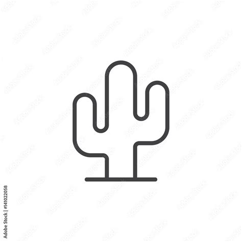 Desert plant, cactus line icon, outline vector sign, linear style ...