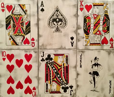 Playing Cards painting Casino Poker Art 10 of Hearts game room