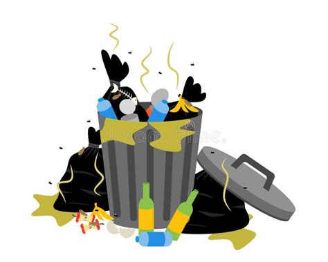 Dirty trash can vector stock vector. Illustration of dump - 274750653