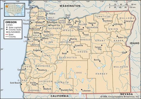 State and County Maps of Oregon