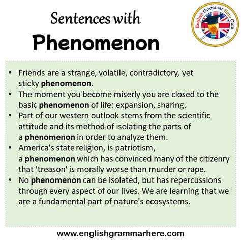 Sentences with Phenomenon, Phenomenon in a Sentence in English ...