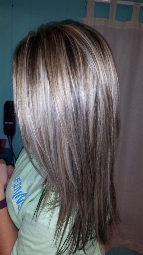 Highlights with a few lowlights | Brown hair with silver highlights ...