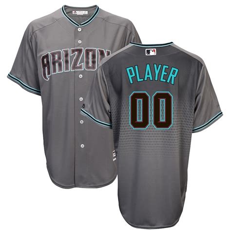 Men's Majestic Gray/Teal Arizona Diamondbacks 2017 Cool Base Custom Jersey