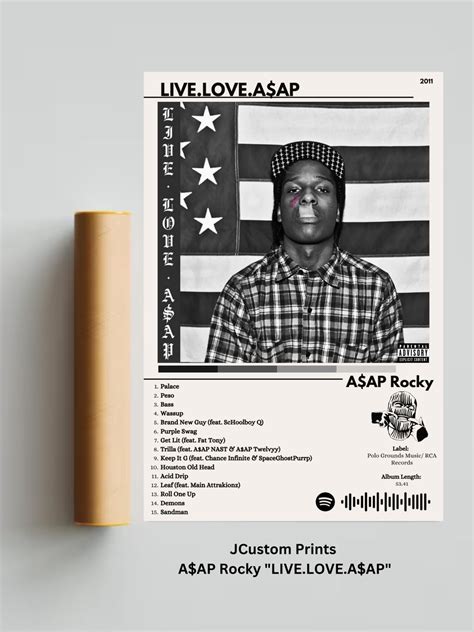 Album Cover Poster Asap Rocky live.love.asap - Etsy